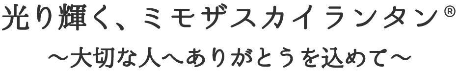 光り輝く、ミモザスカイランタン® 〜大切な人へありがとうを込めて〜